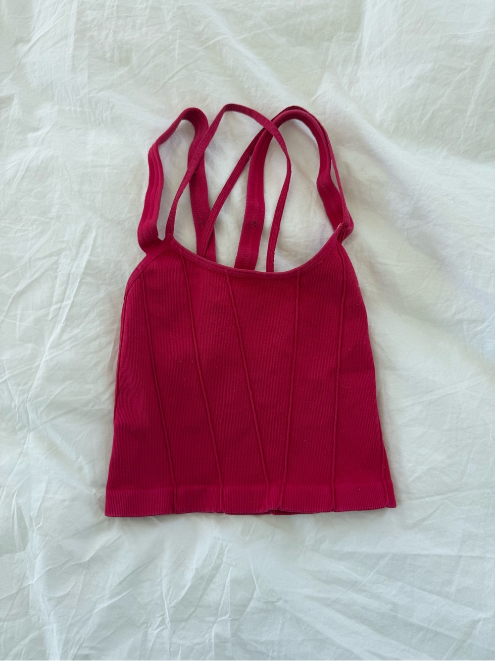 FP Movement by Free People Crimson Strappy Ribbed Tank Top